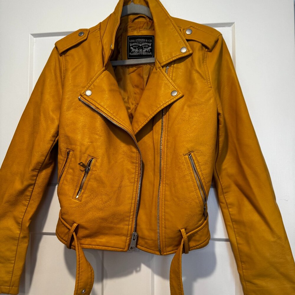 Levi Strauss Like New Faux Leather Cropped Moto Jacket